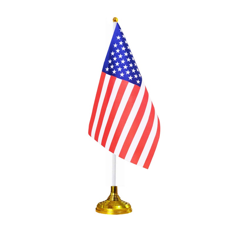 tibijoy 24-Piece American Table Flags, Polyester Desk Flags Set, 8.2'' x 5.5'' Mini USA Flags, Conferences, Patriotic Decoration, Durable, Indoor Use - Image 5